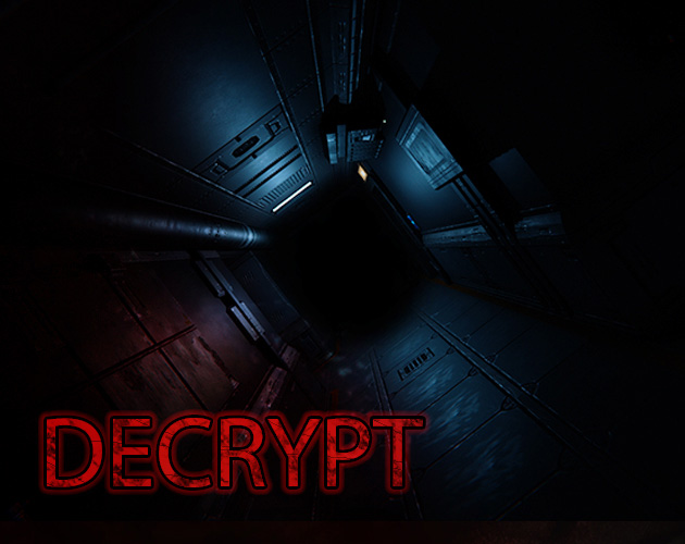 Cover art for the sci-fi survival horror game Decrypt.