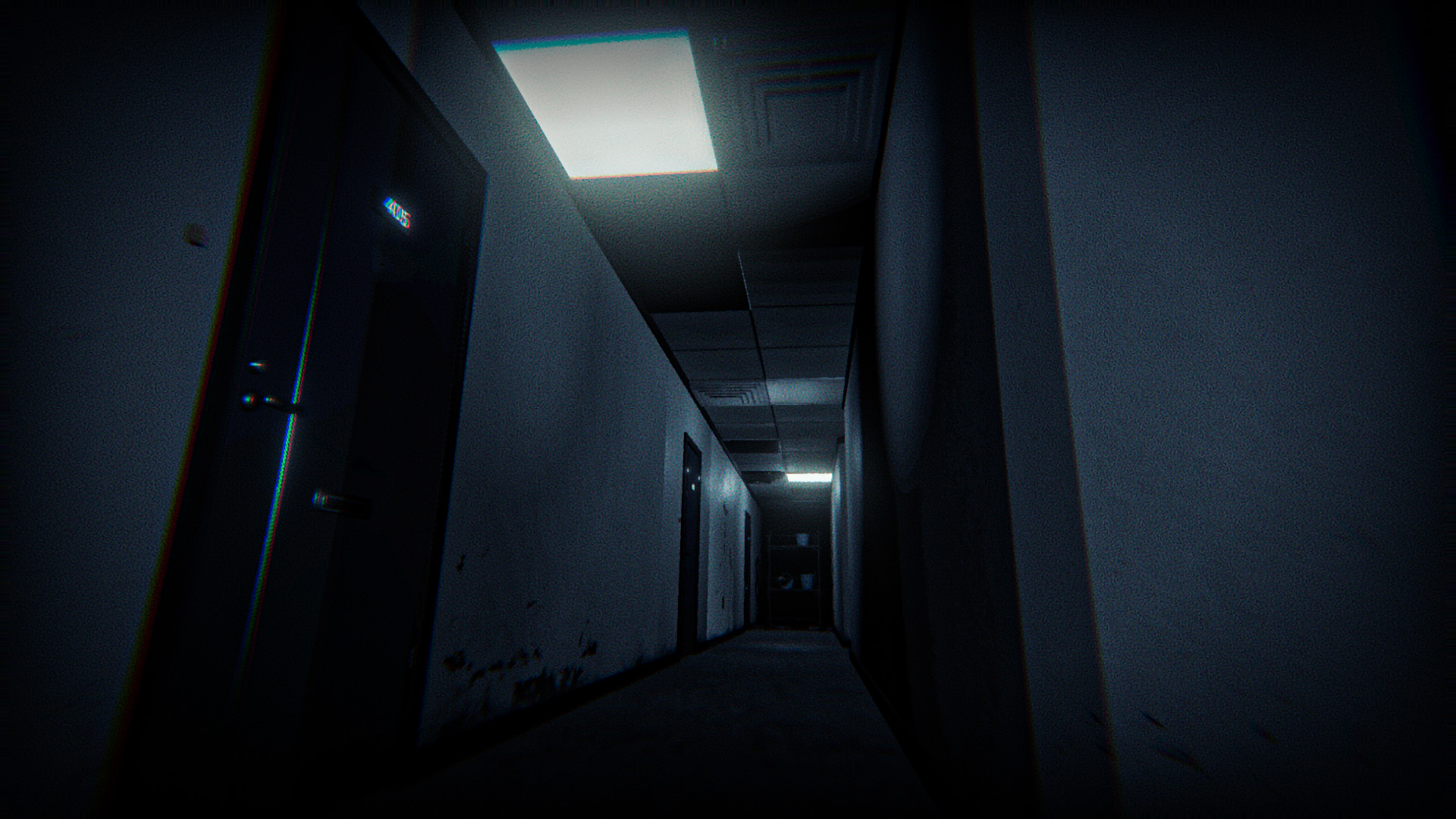 A desolate, eerie sci-fi corridor from a Crux Game Studios horror game.